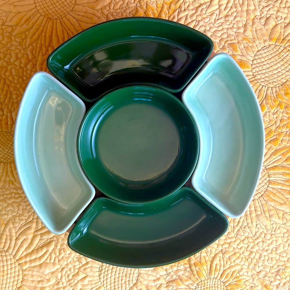 Vintage MCM Dipping Dish Set with Lazy Susan